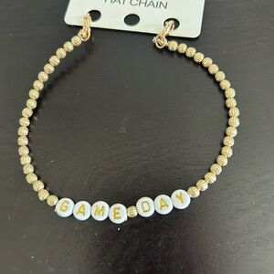 Gold Beaded 'Game Day' Hat Chain